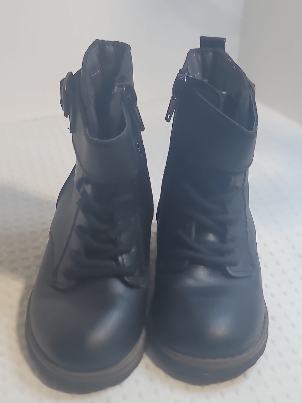 Carter's Black Lace-Up Ankle Booties with Side Buckle